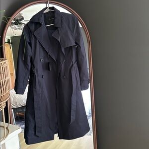 Dark blue Double-Breasted Trench Coat